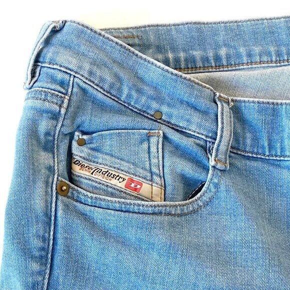 DIESEL Womens D-Ebbey Bootcut Low Waist Jeans Size W30 L30 Stretch Light Blue - Picture 4 of 14